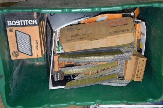 Tote Containing Bostitch Finish Nails, Senco Finish Nails