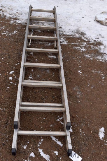 Werner Aluminum Extension Ladder, 13' Extended