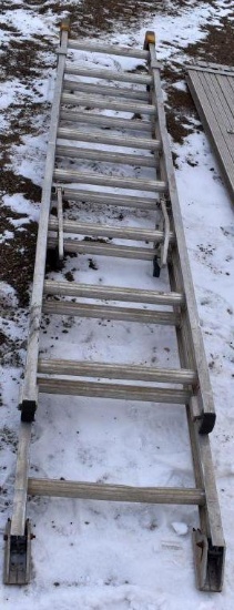 Werner Aluminum Extension Ladder, 13' Extended Length