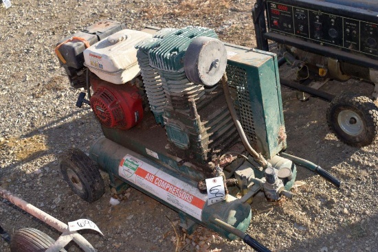 Rol-Air Portable Gas Powered Air Compressor, Honda GX-240 8hp Motor, Dual Pump, Extra Belt