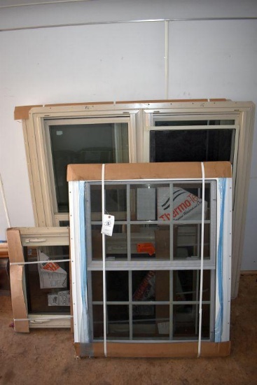 New and Used Windows: 33 3/4"x42 3/4", (3) 24 1/4"x18 7/8" Awning Windows, 25 7/16"x52 1/8"