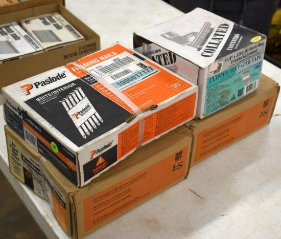 (4 Boxes) Assorted Gun Nails; May be Open