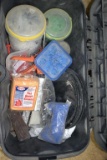 Assortment of Shims, Tile Spacers, and Hardware in Tote