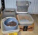 (6 Containers) Assorted Nails, (1 Container) Composite Deck Screws
