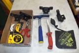 EstWing 22oz Hammer, Air Shim, Stanley 50' Tape Measure, DeWalt Carbide Edge Blades, Purdy