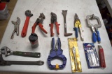 Clamps, Wire Snips, Pry Bar, Vise Grip, Bits and More