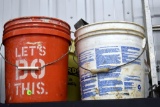 (4 Buckets) Containing Anchor Bolt Washers, Assorted Screws, Roof Bracket Scaffolding, Safety