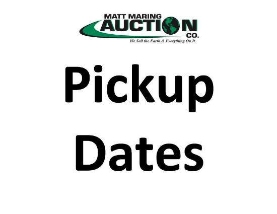 Auction Location and Pickup Dates