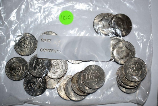 (25) D Liberty United States of America Half Dollar Coins: Assorted Years