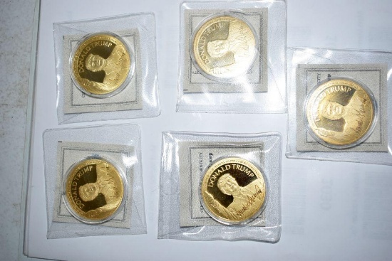 (5) American Mint Donald Trump Coins