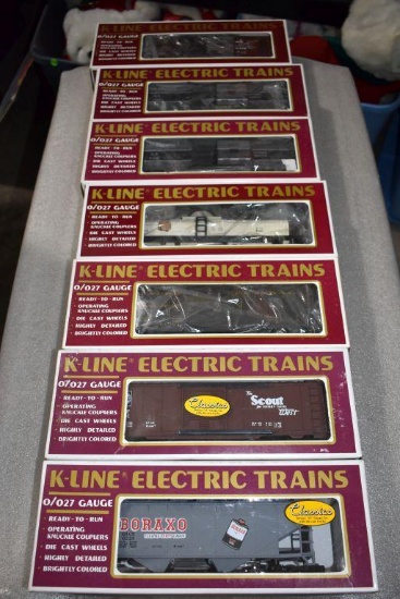 K-Line Electric Trains: Box Cars, Reefer, Hopper, Baker's Chocolate Classic Tank Car
