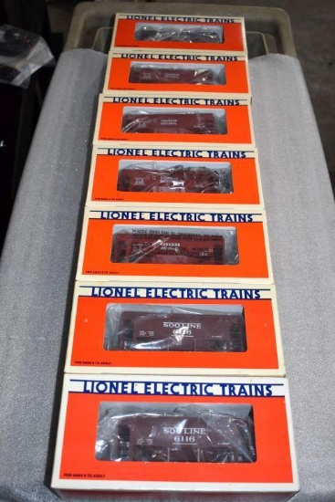 (7) Lionel Electric Trains: Soo Line Iron Ore Cars, Canadian National Ore Cars