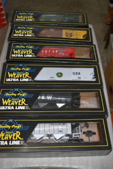 (6) Weaver Electric Trains: Coal Cars, Coal Hoppers, Center flow Hoppers