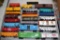 Assorted HO Scale Railroad Cars: Box Cars, Material Cars