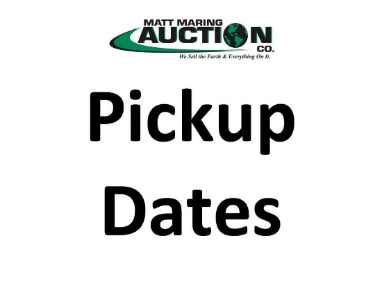 Auction Pickup Dates & Preview Dates