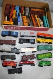 (41) Assorted HO Scale Railroad Cars, Engines, Semi Trucks and Trailers