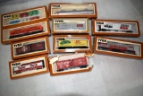 (9) Tyco HO Scale Assorted Railroad Cars with Boxes