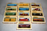 (12) Bachmann HO Scale Assorted Railroad Cars with Boxes