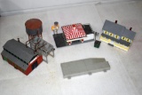 Assorted Plastic HO Scale Railroad Accessories and Buildings