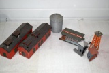 Assorted Plastic HO Scale Railroad Accessories and Buildings