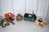 Assorted HO Scale Railroad Plastic Accessories and Buildings