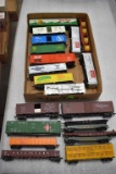 (21) Assorted HO Scale Railroad Cars: Box Cars, Material Cars