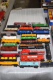 Assorted HO Scale Railroad Cars: Material Cars, Box Cars