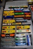 Assorted HO Scale Railroad Cars: Box Cars, Material Cars