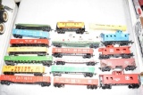 Assorted HO Scale Railroad Cars: Flat Cars, Material Cars
