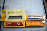 Con-Cor HO Scale Railroad Car with Box, (3) Assorted Mehano HO Scale Railroad Cars with Boxes