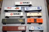 (9) Assorted HO Scale Railroad Box Cars