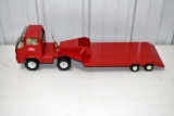 70's Tonka Turbine Front Windshield with Low Boy Trailer, Good Original Toy