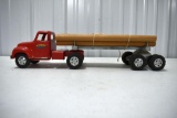 50's Tonka Log Hauler Truck and Trailer, Good Original Toy