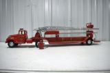 50's Tonka No. 5 T.F.D Aerial Ladder Truck, Good Original Toy