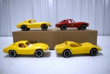 (4) Plastic Corvette's