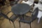 Metal Framed Patio Table with (3) Metal Chairs; Table Measures: 30