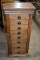 Free Standing Wood Jewelry Chest, Flip Open Top with Mirror, (8) Drawers, 19