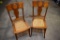 (2) Oak Cane Bottom Chairs