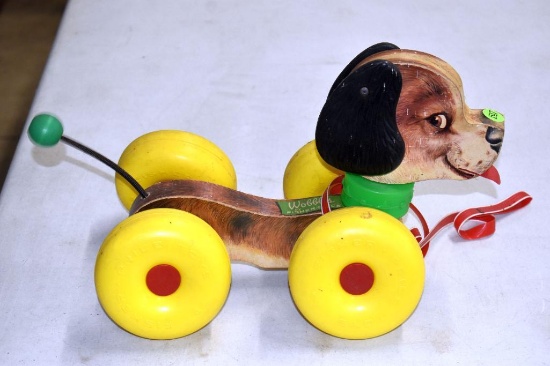 Vintage Fisher Price Wobbles Pull Along Dog