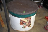 Wood Barrel with Lid; 14