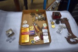 (13) Israel 1 Agora Coins, (10) Dimes in Resin Cube, Vintage Blade Sharpener, Matches, Keys