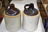 (2) Glazed Top Pottery Stoneware Jugs
