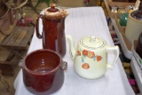 Glazed Westbend Pot, Hull Oven Proof Coffee Pot with Lid, Hall's Coffee Pot with Lid