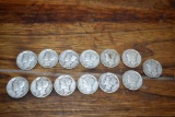 (13) 1938 Mercury Head Dimes