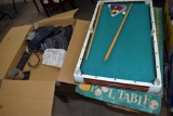 Tabletop Pool Table, Car Track Set; May be Missing Pieces