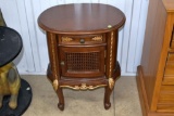 Wood Side Table with Drawer and Front Door: 14