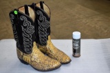 Rattle Snake Skin Cowboy Boots, Men's Size 11.5D