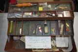 Metal Tackle Box with Assorted Tackle