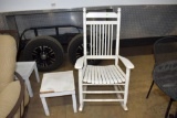 The Cracker Barrell Rocker with Side Table; Chair: 47