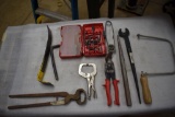 Assorted Bits, Tin Snips, Pry Bar, Striker, Punch, 1/2